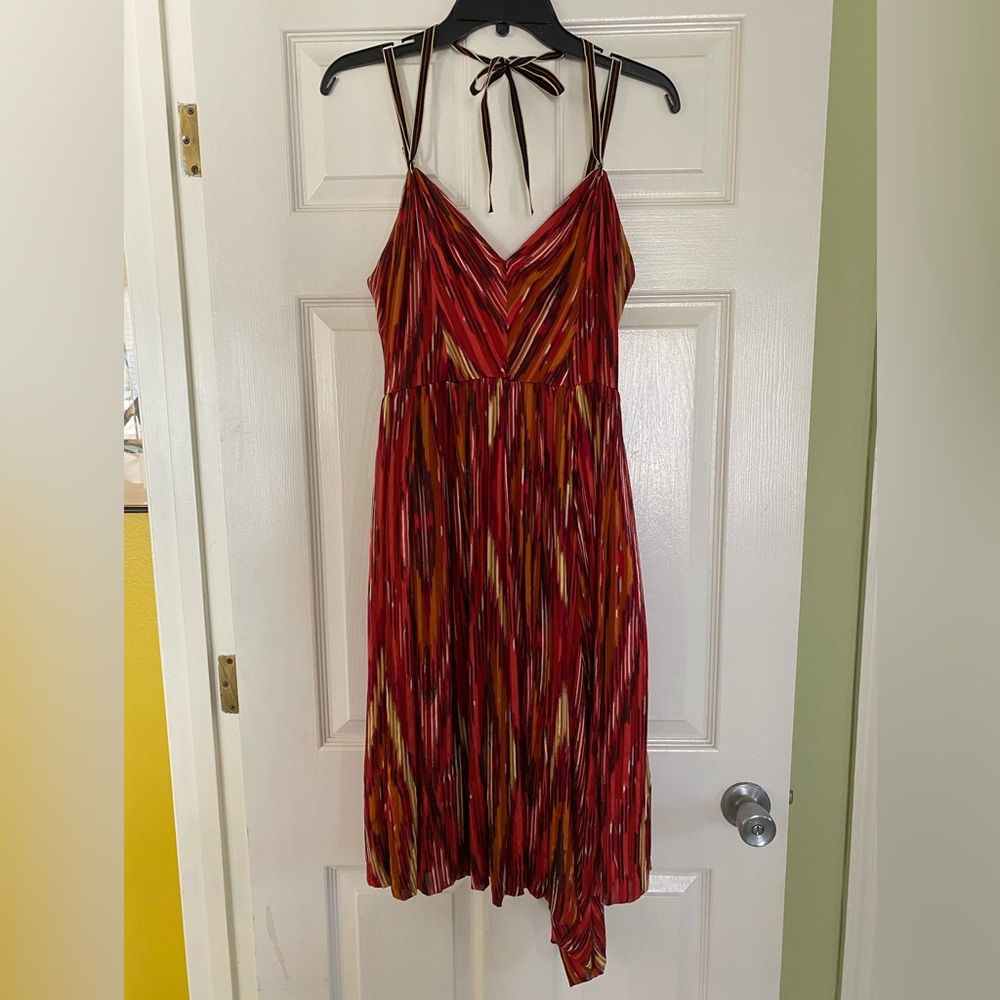 BCBG Max Azria Runway Flame Red Silk Dress